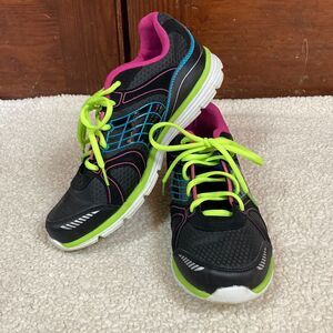 Athletech Willow Women's Running Sneakers Black w/ Neon Accents Colorful 10M